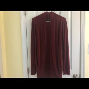 maroon cardigan